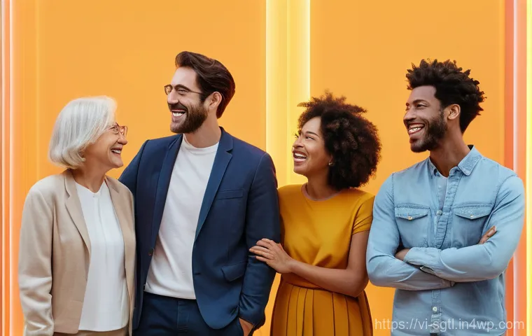 디지털 스토리 아크란 무엇인가 - **Prompt:** A diverse group of adults (ages 25-55), casually and modestly dressed, are depicted in a...