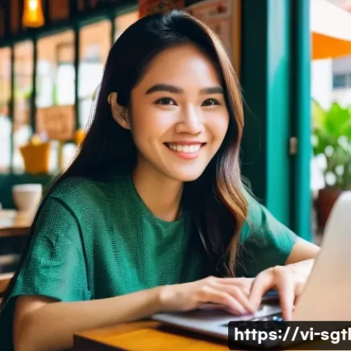 Home 27 디지털 스토리의 맥락과 의미 분석 - **Prompt:** A vibrant and engaging close-up of a young Vietnamese female content creator, aged late ...