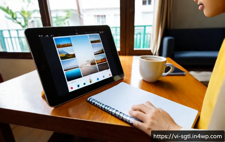 Home 17 디지털 스토리에서 소재 선정의 중요성 - Photorealistic editorial scene of a Vietnamese digital storyteller carefully choosing between severa...